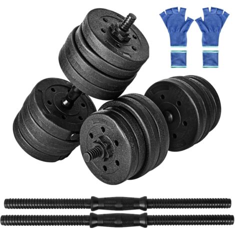 Youyijia 30kg Dumbbell Set Adjustable Barbell Hand Weight Lifting Training with Connecting Rod for Bodybuilding Home Gym Fitness Strength Workout