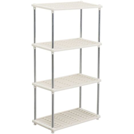 Youyijia 4 Tier Plastic Shelving Units 80.5x41x22cm Storage Shelf Modern Standing Storage Rack for Kitchen Living Room Bathroom