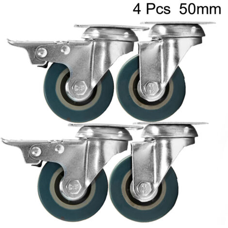 Youyijia 4Pcs Heavy Duty Rubber Swivel Castor Wheels - 50mm, 600kg Capacity - Smooth & Silent Furniture Caster Wheels