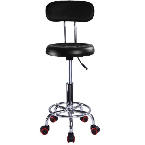 Youyijia Gas Lift Swivel Chair Office Stool Salon Stool Round Massage Chair with Backrest and wheels Beauty Stool Adjustable for Shop Salon Office and Home Black