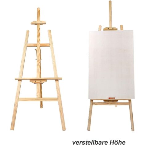 Youyijia Staffelei Holz Groß 150 cm Kinder Atelierstaffelei Höhenverstellbar Dreifuss Ständer Standstaffelei für Maler Künstler und Veranstaltungen