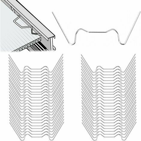 YRVUG Clips de Vitrage pour Serre,125 pcs W Serre Pinces en Acier Inoxydable Serre Vitrage Clips Clips en Verre pour Serre Jardin,Serre Verre Accessoires Serre,pour Fixation de Serre CRUEL