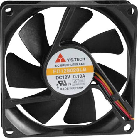 YS TECH FD128020LB(2F3) Ventilateur axial 12 V/DC 42.48 m³/h (L x l x H) 80 x 80 x 20 mm