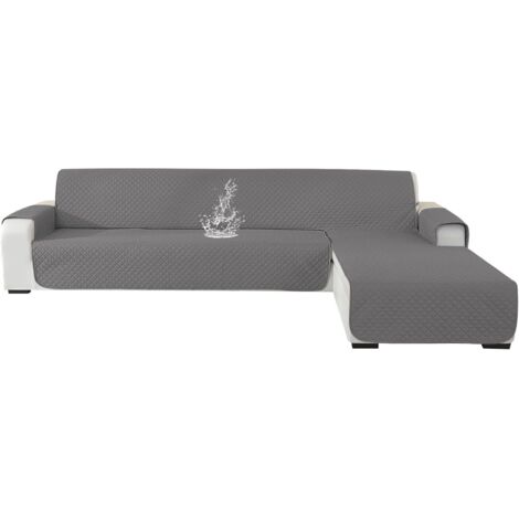 Ystyle Housse De Canapé d'angle 2 Places, Housse De Canapé Angle Gauche/Droit Universel Réversible, Protege Canape Angle Impermeable, Couvre Canapé d'angle Antidérapante (210cm, Gris Clair)