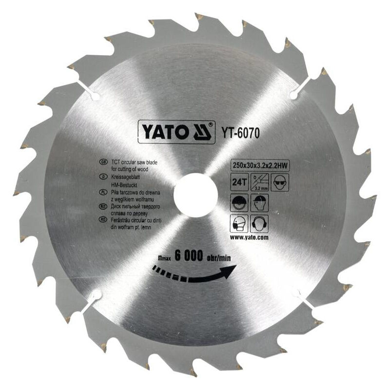 Yt Yato 6070 TCT-Lama in legno, 250 x 24 x 30 mm