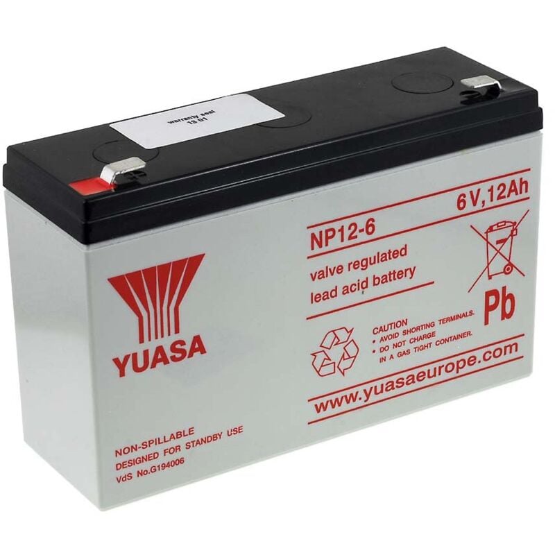 

YUASA Batería de plomo-sellada NP12-6 Vds
