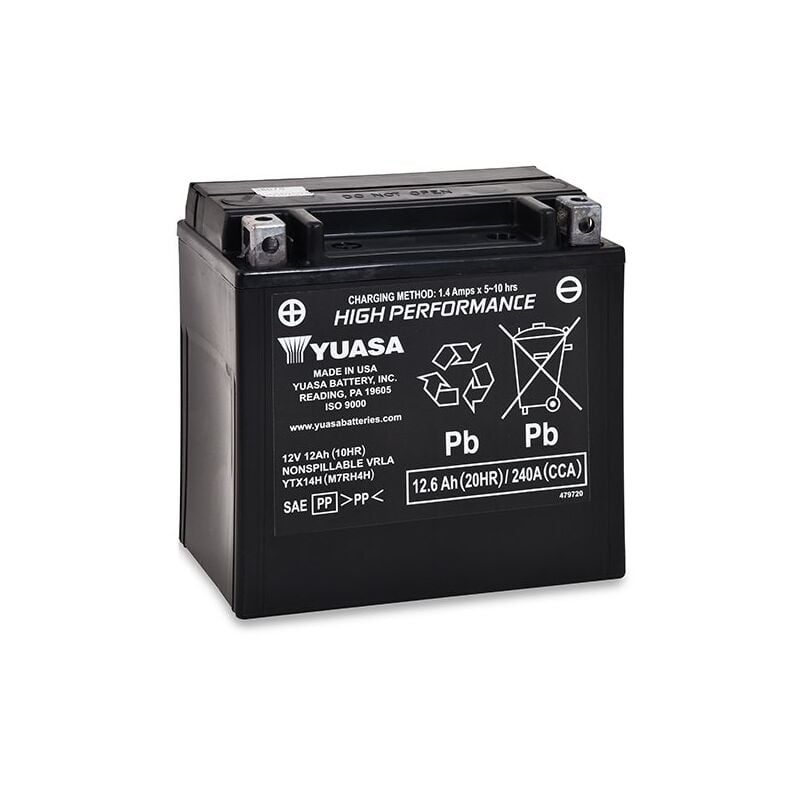 

Yuasa - Batería moto YUASA YTX14H-BS 12V 12Ah