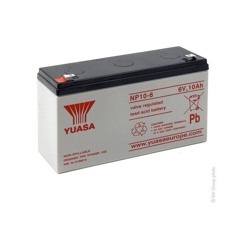 

Batería plomo AGM NP10-6 6V 10Ah F4.8 - Yuasa