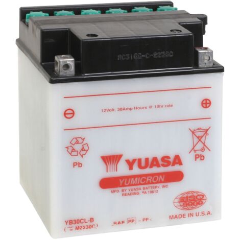 Yuasa – Batterie de moto YB30CL-B – Tension 12V – Technologie YuMicron – Puissance de démarrage 30% supérieure – Montage vertical uniquement - YUAM2230C