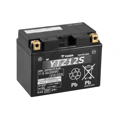 Yuasa – Batterie moto 12V 11Ah 210A – Technologie AGM sans entretien – Performance optimale pour motos et scooters