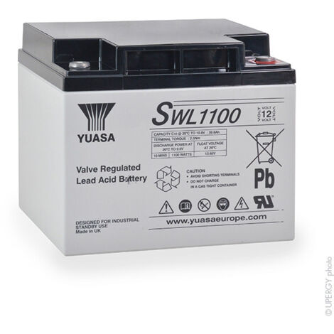 Yuasa – Batterie onduleur 12V 40,6Ah plomb étanche AGM – Performance fiable pour systèmes UPS – Dimensions 197x165x170mm - SWL1100