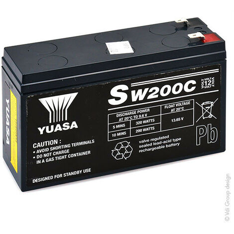 Yuasa - Batterie onduleur (UPS) YUASA SW200C 12V 5.8Ah F6.35/F4.8
