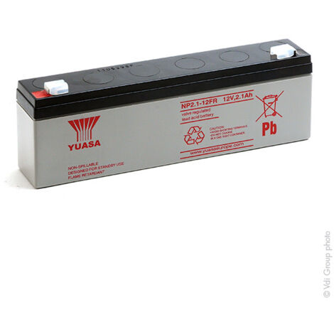 Yuasa – Batterie plomb AGM 12V 2.1Ah étanche – Bac à flamme retardante – Rechargeable – Applications : systèmes d'alarme, matériel médical