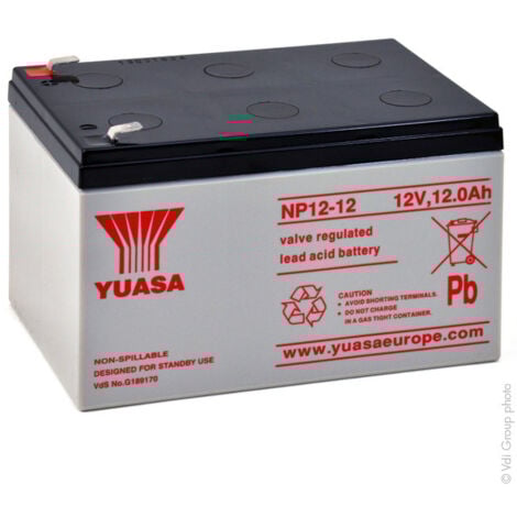 Yuasa - Batterie plomb AGM YUASA NP12-12 12V 12Ah F6.35