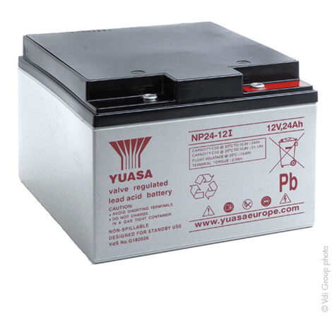 Yuasa - Batterie plomb AGM YUASA NP24-12I 12V 24Ah M5-F