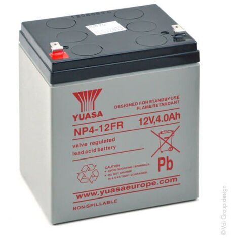 Yuasa - Batterie plomb AGM YUASA NP4-12FR 12V 4Ah F4.8