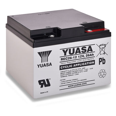 Yuasa - Batterie plomb AGM YUASA REC26-12 12V 26Ah M5-F