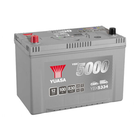 Yuasa – Batterie voiture 12V 100Ah 830A – Technologie plomb calcium – Sans entretien – Excellente résistance aux conditions climatiques - YBX5334