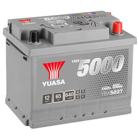 Yuasa – Batterie voiture 12V 65Ah Plomb Calcium – 640A – Dimensions 243x175x190mm – Performance fiable pour véhicules légers - YBX5027