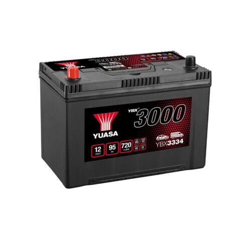 Yuasa – Batterie voiture 12V 95Ah 720A – Technologie plomb calcium – Puissance de démarrage fiable – Dimensions 304x174x225mm - YBX3334
