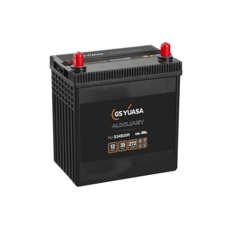 Yuasa – Batterie voiture AGM 12V 35Ah HJS34B20R – Puissance de démarrage 272A – Technologie Start/Stop – Sans entretien