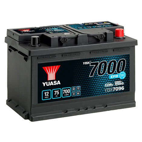 Yuasa - Batterie voiture Yuasa Start-Stop EFB YBX7096 12V 75Ah 700A
