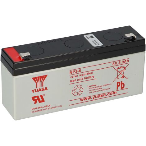 Yuasa Blei-Akku NP3-6 Pb 6V / 3Ah Faston 4,8