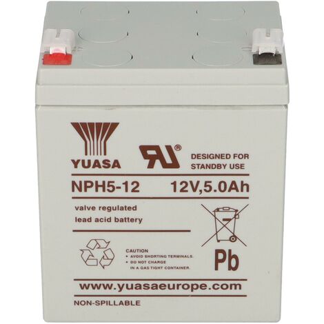 Yuasa Blei-Akku NPH5-12 Pb 12V / 5Ah Hochstromakku, Faston 6,3