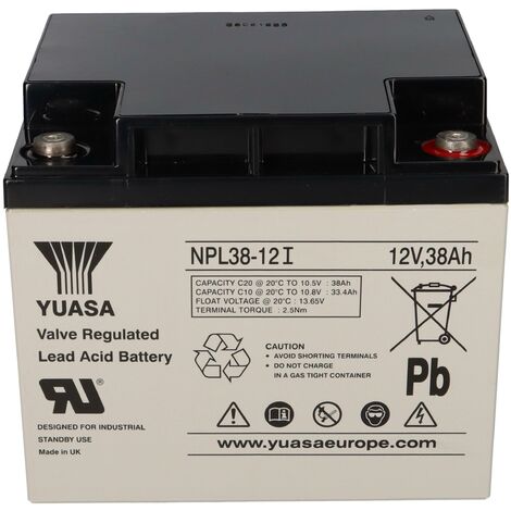 Yuasa Blei-Akku NPL38-12I Pb 12V / 38Ah 10-12 Jahresbatterie, M5 Innen