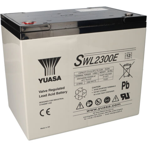 Yuasa Blei-Akku SWL2300E Pb 12V / 80Ah 10-12 Jahresbatterie, M6 innen