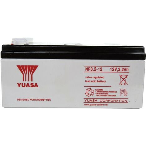 Yuasa NP3.2-12 NP3.2-12 Batterie au plomb 12 V 3.2 Ah plomb (AGM) (l x H x P) 134 x 64 x 67 mm cosses plates 4,8 mm sans entretien A37693