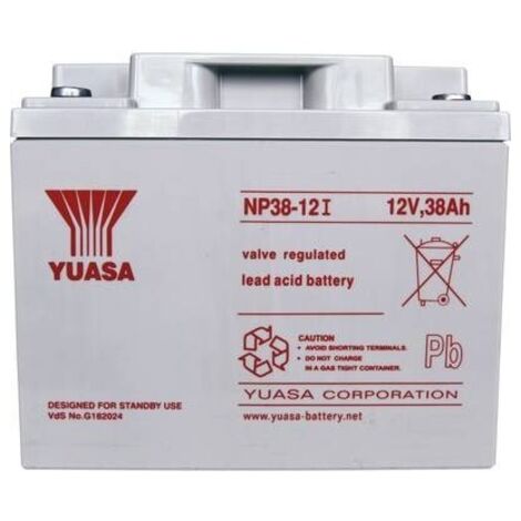 Yuasa  NP38-12 NP38-12 Batteria al piombo 12 V 38 Ah Piombo-AGM (L x A x P) 197 x 170 x 165 mm Vite M5 Esente da