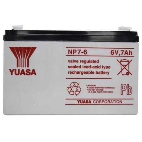 Yuasa  NP7-6 NP7-6 Batteria al piombo 6 V 7 Ah Piombo-AGM (L x A x P) 151 x 97 x 34 mm Spina piatta 4,8 mm Esente da