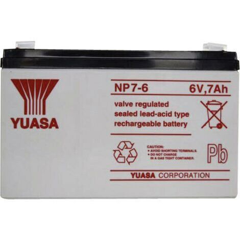 Yuasa NP7-6 NP7-6 Batterie au plomb 6 V 7 Ah plomb (AGM) (l x H x P) 151 x 97 x 34 mm cosses plates 4,8 mm sans entretien A37676