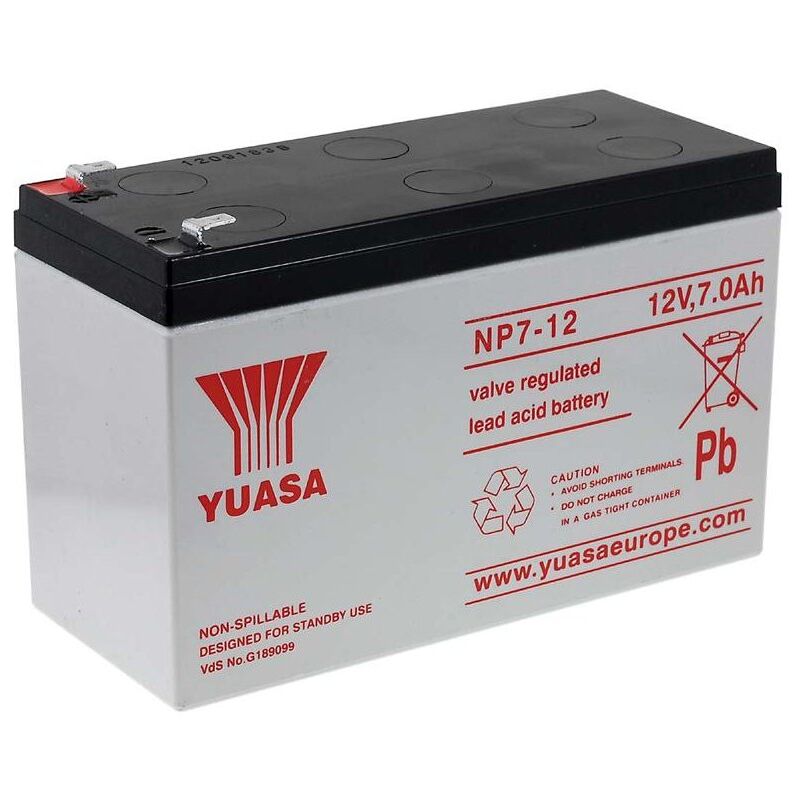 

Recambio de Batería para Sistemas solares Montacargas Alumbrado de emergencia Alarmas 12V 7Ah - Yuasa