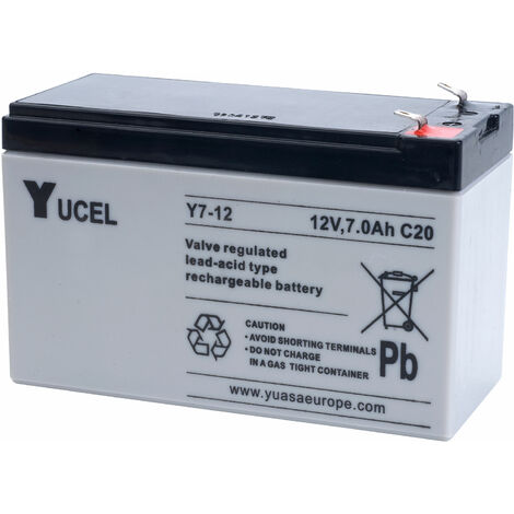 Yuasa Yucel Y7-12 Valve Regulated Lead Acid SLA Battery 12V 7.0Ah