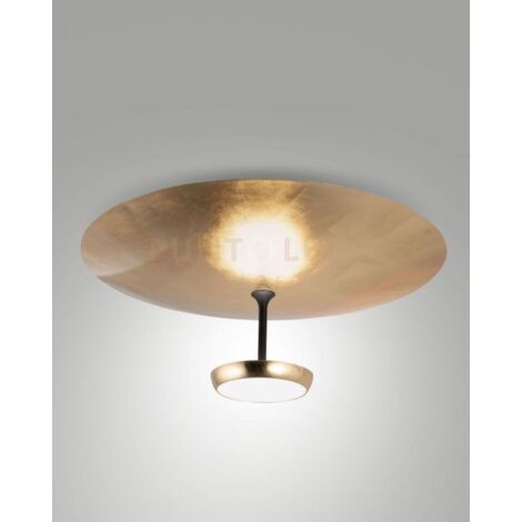 YUKO PLAFONIERA  FOGLIA ORO/NERO A LED 3000K - 40W - 3200 lm DIMMERABILE