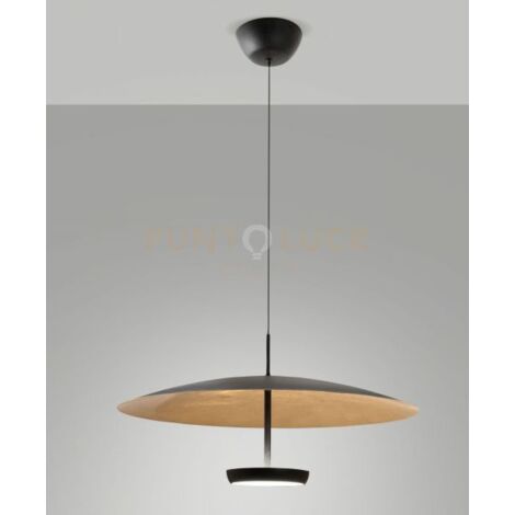 YUKO SOSPENSIONE FOGLIA ORO/NERO A LED 3000K - 40W - 3200 lm DIMMERABILE