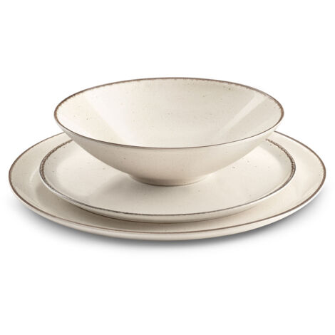 Yumi Beige - Service de vaisselle 18 pièces