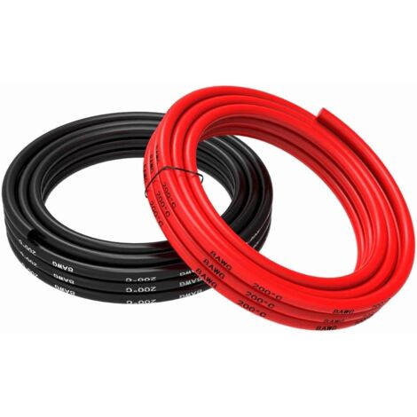 YUNIQUE GREEN-CLEAN-POWER - Cavo Silicone 8 AWG, 5m Flessibile  Alta Resistenza Temp -60°C +200°C  Tensione 600V, Rosso, Rame, per Progetti Elettronici, RC, Collegamenti Alimentazione