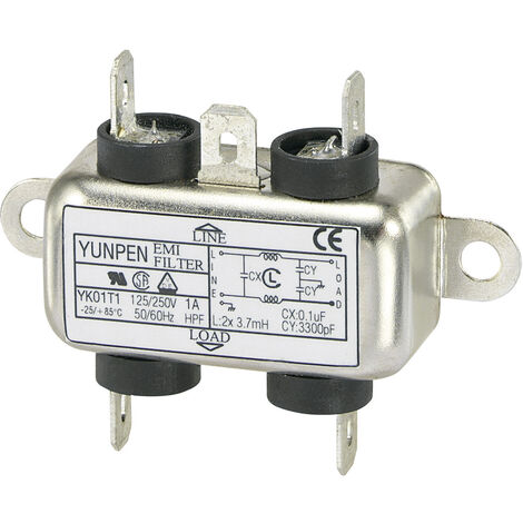 Yunpen 530105 YK01T1 Entstörfilter  250 V/AC 1 A 3.7 mH (L x B x H) 44 x 48.7 x 18 mm 1 St.