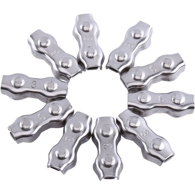 Image of Yunseity 10 Stück M3 Edelstahl-Duplex-Kabelklemmen in M3-Größe, praktisch, robust und langlebig