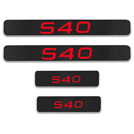 YUPACK 4 PIÈCES PROTECTION PORTIERE DE VOITURE PROTECTEUR DE PAS PORTE DE VOITURE POUR VO-LVO S40, ANTI-RAYURES CARBONE FIBRE FI