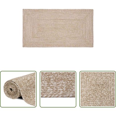 Yute -  Alfombras de área Rectangular Natural y 60 x 110 cm yute
