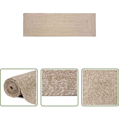 Yute -  Alfombras de área Rectangular Natural y 80 x 200 cm yute
