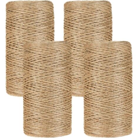 Yute natural Ø1mm ±400m Cuerda de yute inodora con tinte natural Hilo de yute para jardinería, bricolaje, embalaje, decoración, manualidades y proyectos de bricolaje