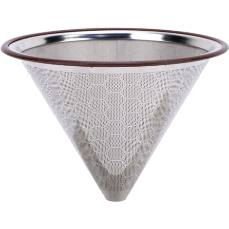 YUYTE Acier Inoxydable Verser sur le café Dripper Filtre de café à Cône Métallique Réutilisable avec une Conception Ultra Fin 600 Maille pour le Brassage de 1 à 3 Tasse.