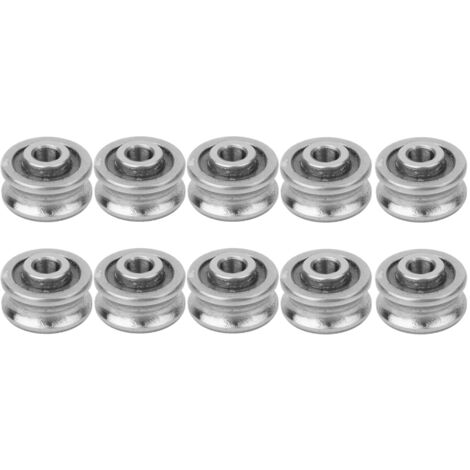 YUYTE SG15 Packung mit 10 U-Nut-Rollenlagern – Edelstahl-Schienenkugellager 5 x 17 x 8 mm (einreihiges Kugellager)