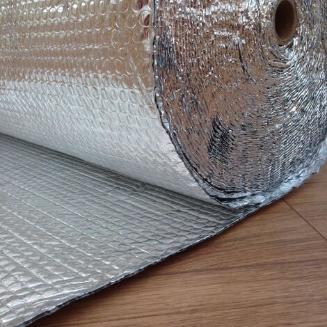 Yuzet 1.2m Wide Multi-purpose Double Aluminium Bubble Insulation Foil. Loft, Wall, Home, Caravan, Attic, Garage, Roofs