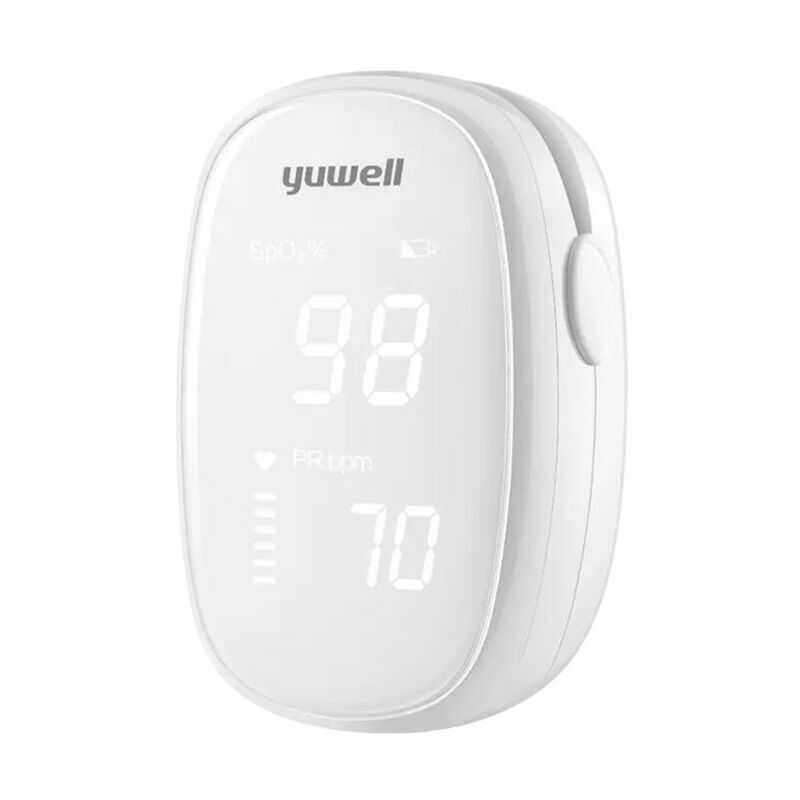 Oxymètre de Pouls YX102, Détecteur de Saturation en Oxygène et Moniteur de Fréquence Cardiaque (Blanc)